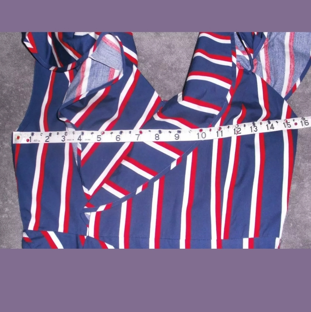 NWT Alice + Olivia Laflora Ruffle Stripe Dress 0 - Picture 7 of 8
